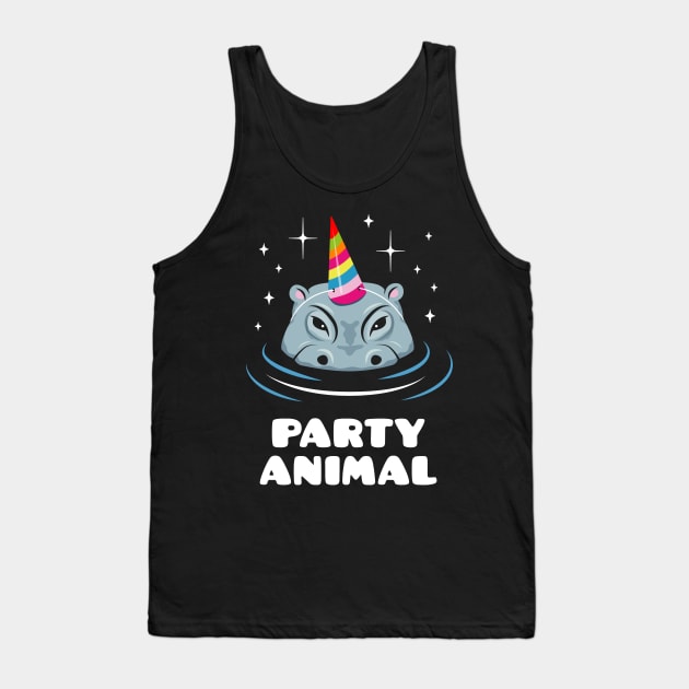 Party Animal Hippo Tank Top by propellerhead